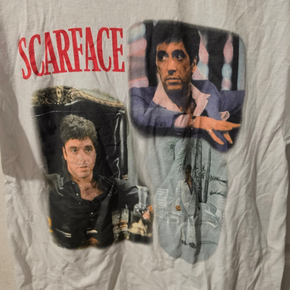 American Classics Scarface Tony Montana Graphic T-Shirt Mens Large White Cotton - Picture 3 of 7